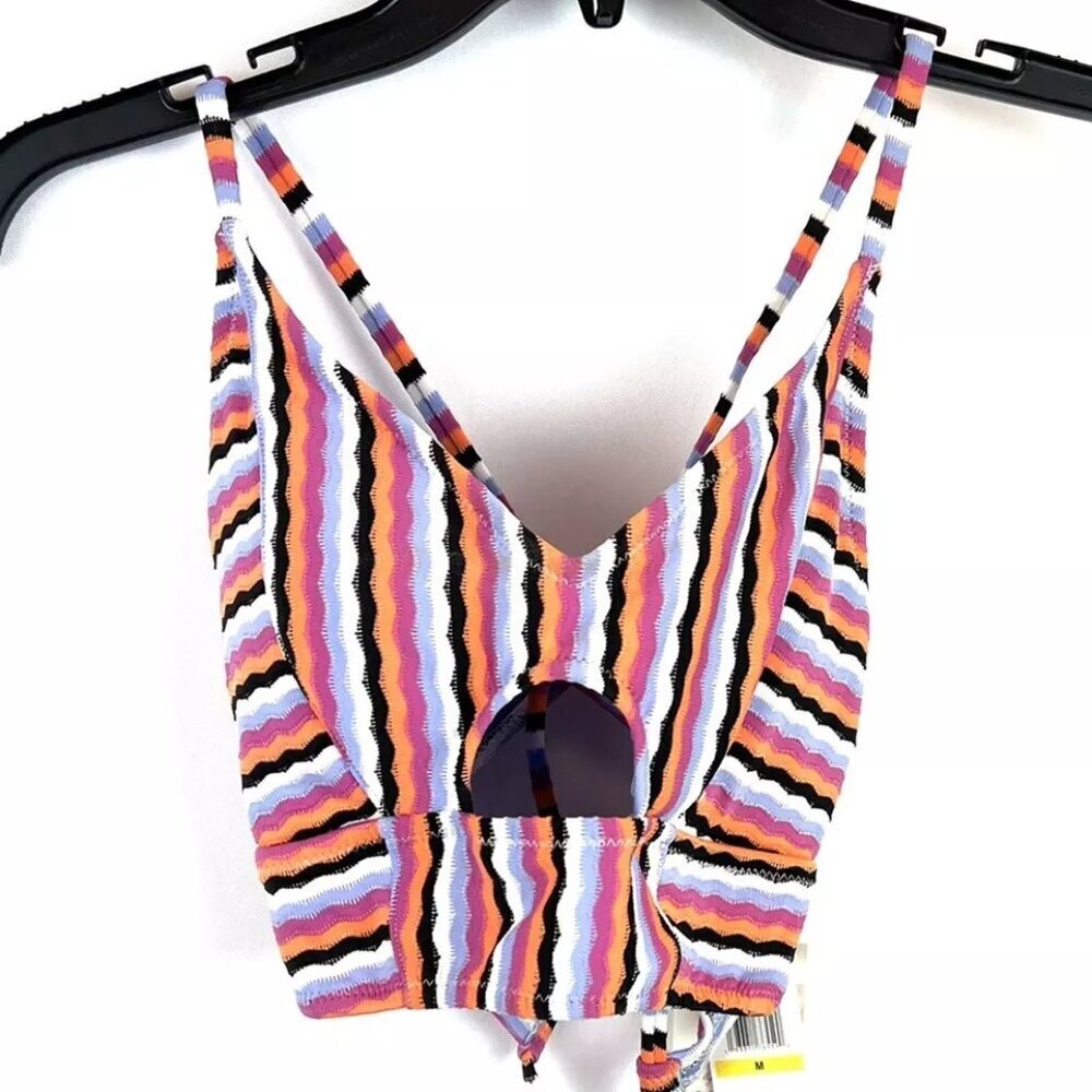 Jessica Simpson Women’s Striped Multicolored Bikini Top Size M